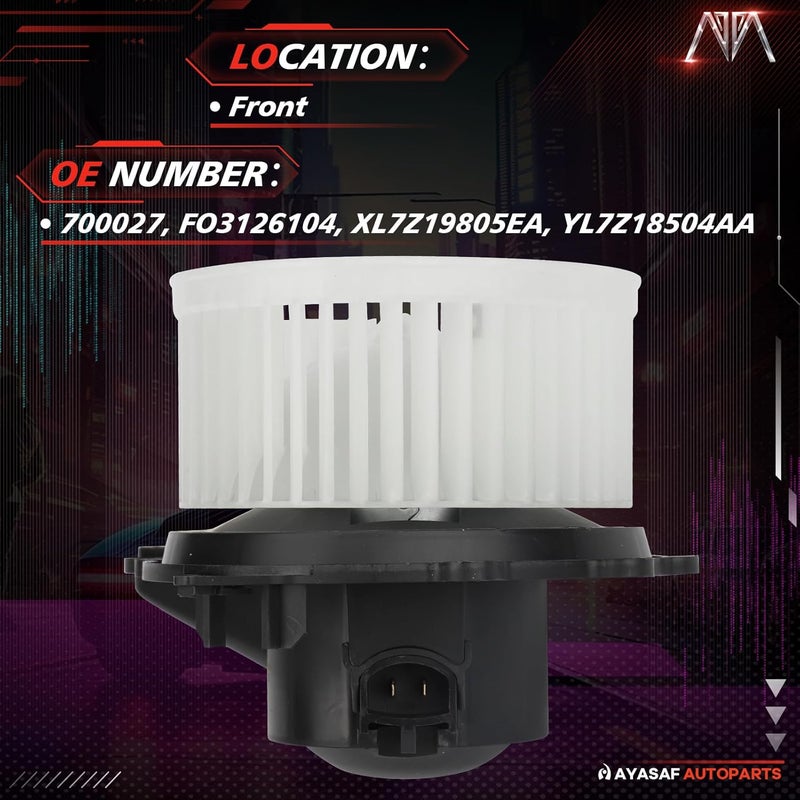 MAYASAF 700027 HVAC Blower Motor Assembly w/Fan Cage fit for Ford 97-03 F-150/2004 F-150 Heritage/97-99 F-250/97-02 Expedition, for Lincoln 98-02 Navigator/2002 Blackwood - Image 2